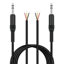 6.35mm 1/4" to Speaker Wire Adapter, 2-Pack 6ft 6.3mm TRS Stereo Male Plug to