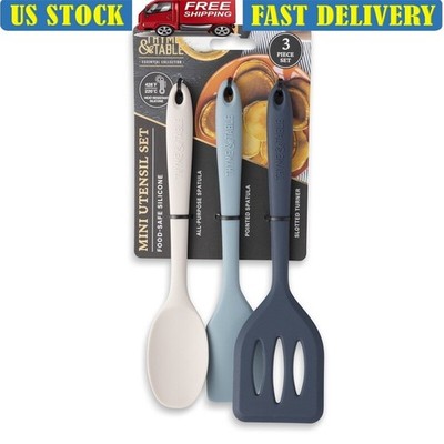 Silicone Mini Kitchen Utensil Set 3 Pcs Cooking Tools Non Stick Heat Resistant