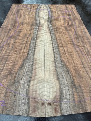 CURLY BASTOGNE WALNUT Bookmatched Guitar Drop Set AAA+ JM2
