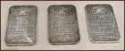 THREE DIFFERENT TARNISHED UNCIRCULATED ENGELHARD .999 SILVER 1oz EACH BARS