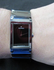 Movado Valor Tank Watch Men 23mm Black Dial Gray Tone 89.c1.1432