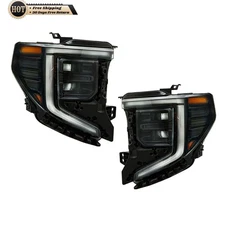 Silscvtt RH+LH LED Headlights For GMC Sierra 1500 Elevation/Pro/SLE 2022-2024