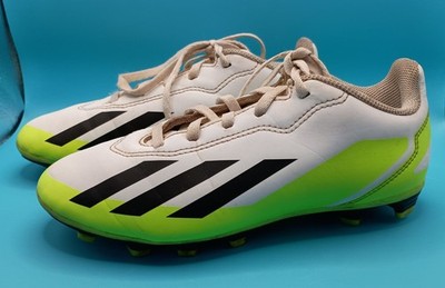 Boys Adidas X Crazy-fast.4 Soccer Cleats Neon Green White Size US 3.5/EU 35 1/2