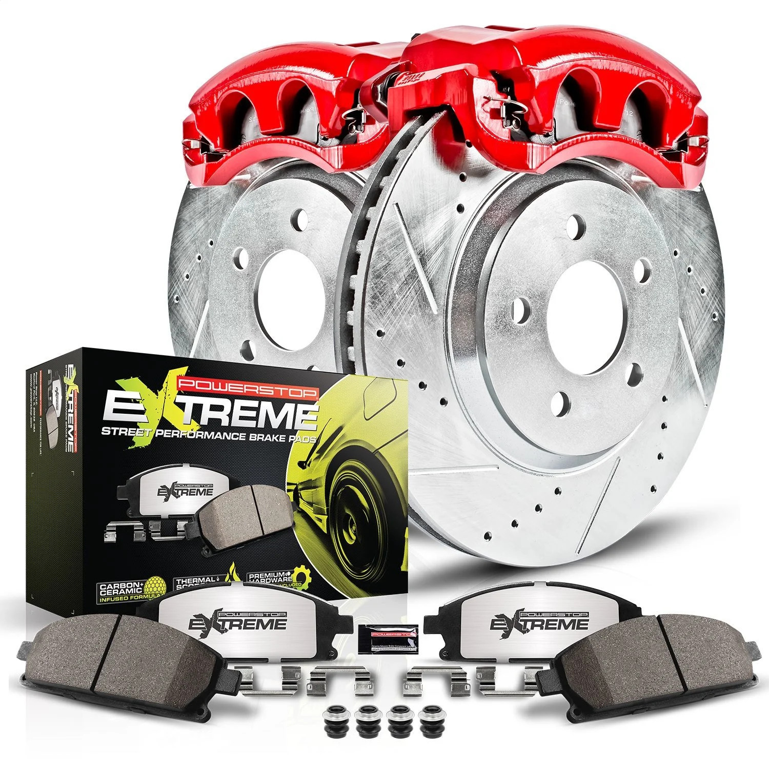 Power Stop KC2310-26 Street Warrior Brake Upgrade Kit Cross-Drilled and Slotted