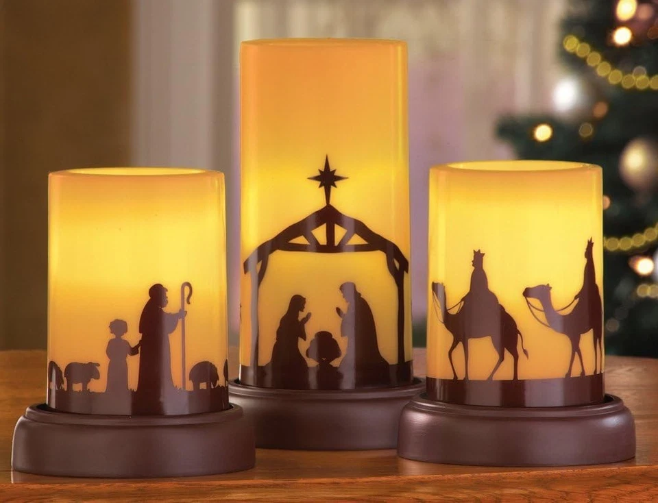 Velas LED Belén Navidad Sin Llama, Acentos Decoración Hogar Vacacional -... Foto 4 de 4