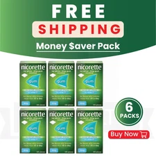 6 x Nicorette Icy White Gum 105 Pieces 4mg PACK OF 6