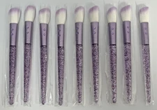 NEW (9X) Purple Sparkle Slmissglam Angled Blush P30 Makeup Brush - 9 pc Lot
