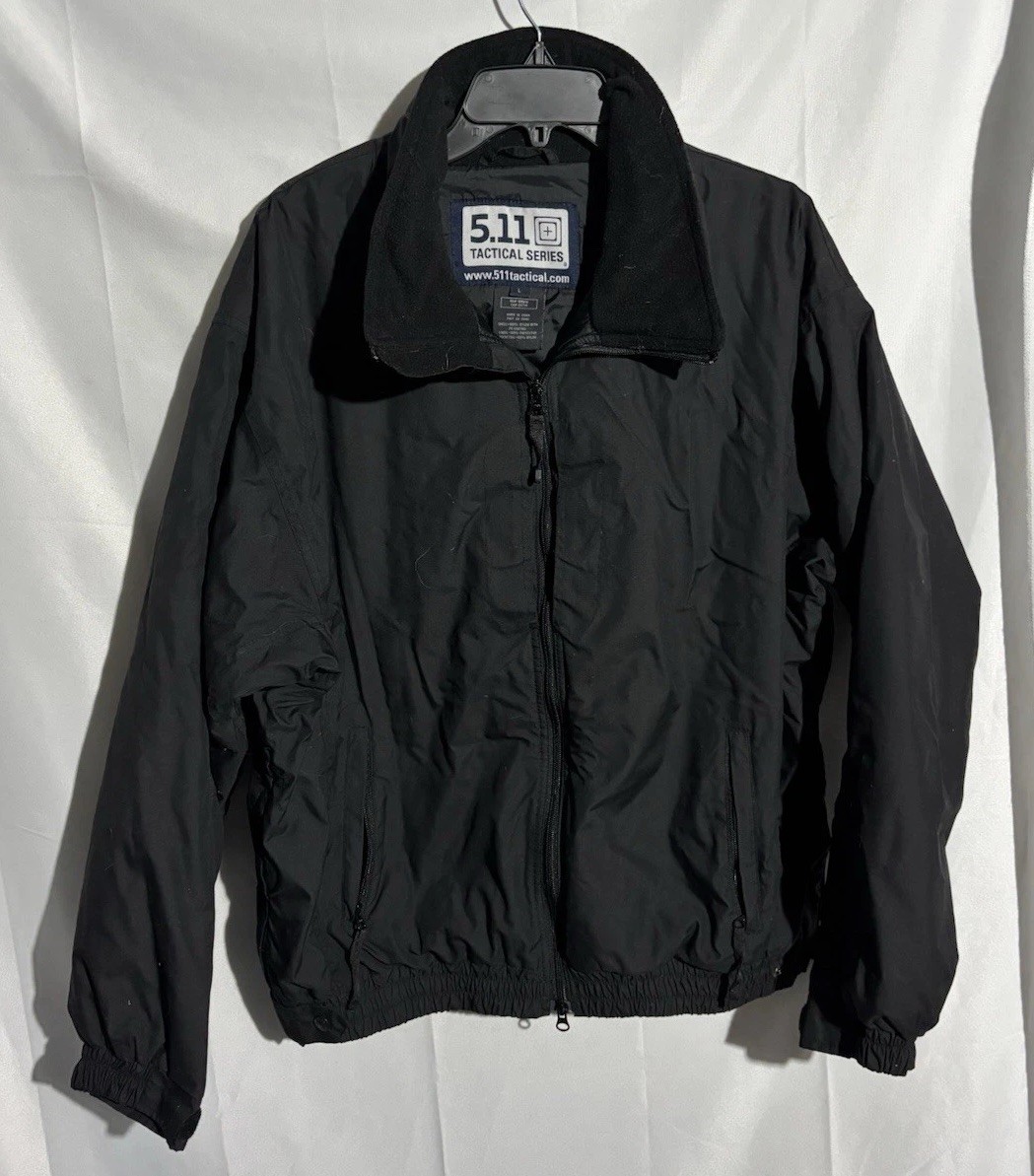 5.11 Tactical Series Black Fleece Lined Sz L Overcoat Shell 