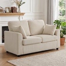 HOMCOM 2 Seater Sofa, Corduroy Small Couch with Spring Cushion, Refurbished