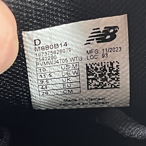 Scarpe da corsa New Balance 880 v14 nere da uomo taglia US 10 M880B14 - Foto 9 di 9