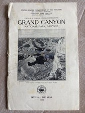 GRAND CANYON NATIONAL PARK 1932 PB Guide Booklet Dept of Interior Park Serv Vtg