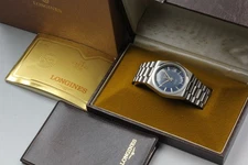 Box & Paper Longines Admiral 6651 Blue Automatic Men's Vintage Watch From JAPAN