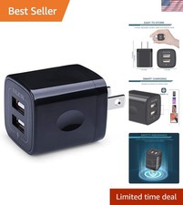 Compact USB Charging Cube - Dual Port Fast Wall Charger for iPhone & Android