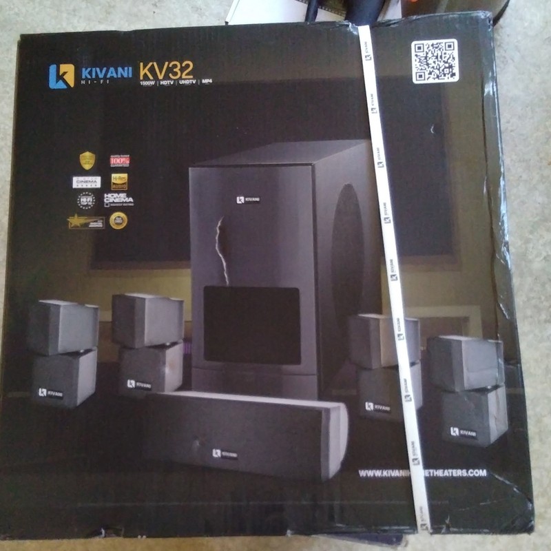 Kivani KV32 5.1 Home Theater Speaker System 1500W Surround Center Subwoofer