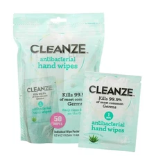 Cleanze Antibacterial Hand Sanitizing Hand Wipes | Individual Hand Wipe Packets,
