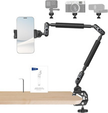 22" Magic Arm W Desk C Clamp, Overhead Camera Mount with Articulating Mic Boom A
