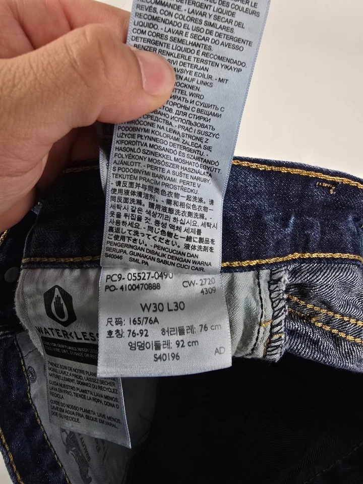 Levis 527 牛仔裤男式 30x30 (29x30) 修身靴型深蓝色西式牛仔裤 — 第 4/4 张图片
