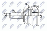 NTY Gelenksatz Antriebswelle NPZ-MS-064 FüR Mitsubishi Pajero 4 Van 4WD V83W