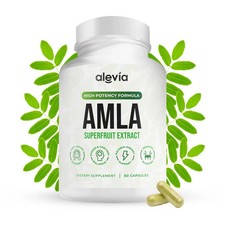 Amla Capsules 1000mg Organic Indian Gooseberry 60 Count Ayurvedic Alevia Fruit