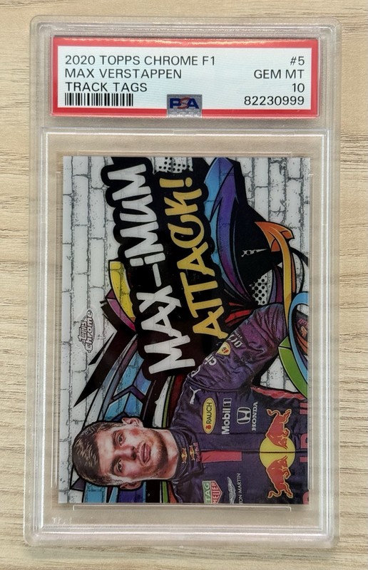 MAX VERSTAPPEN 2020 Topps Chrome F1 TRACK TAGS #5 PSA 10 GEM MINT RC