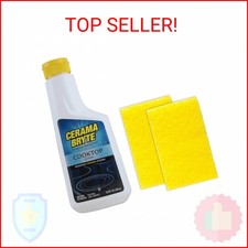 Cerama Bryte Combo Kit Pads Removes Tough Stains Cooktop and Stove Top Cleaner