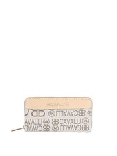 B.Cavalli Portafoglio rettangolare da donna con stampe - beige