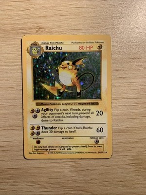 Pokmon TCG Vintage 1995 Raichu 014/102 Base Set (Shadowless) Holo | eBay Pokmon TCG Vintage 1995 Raichu 014/102 Base Set (Shadowless) Holo | eBay