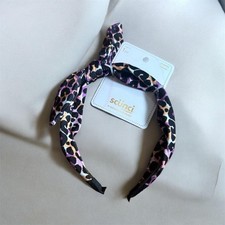 7 Pk Scunci by Conair Leopard Print Knotted Headband 1 Piece Hair Accessory-NEW