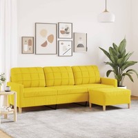 3-Sitzer Sofa Mit Hocker Couch Loungesofa Schlafsofa Polstersofa Stoff vidaXL