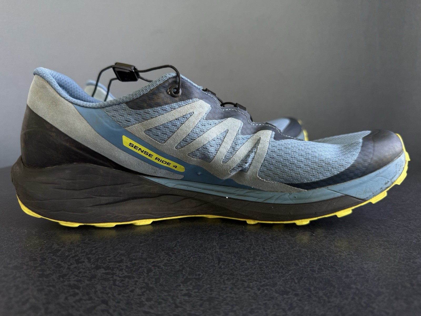 Scarpe da Trail Running Salomon Sense Ride 4 Uomo 12.5 412104 Blu Giallo