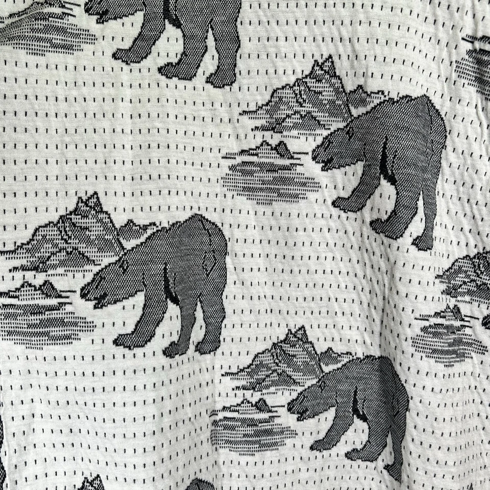 Suéter Pullover Vintage Bear Exterior L Blanco Negro Años 80/90 Tejido Montaña EE. UU. Foto 2 de 4