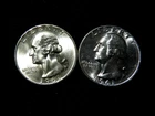 1961P&D Brilliant Uncirculated Washington Quarter 2 Coin Silver Year Set DF3