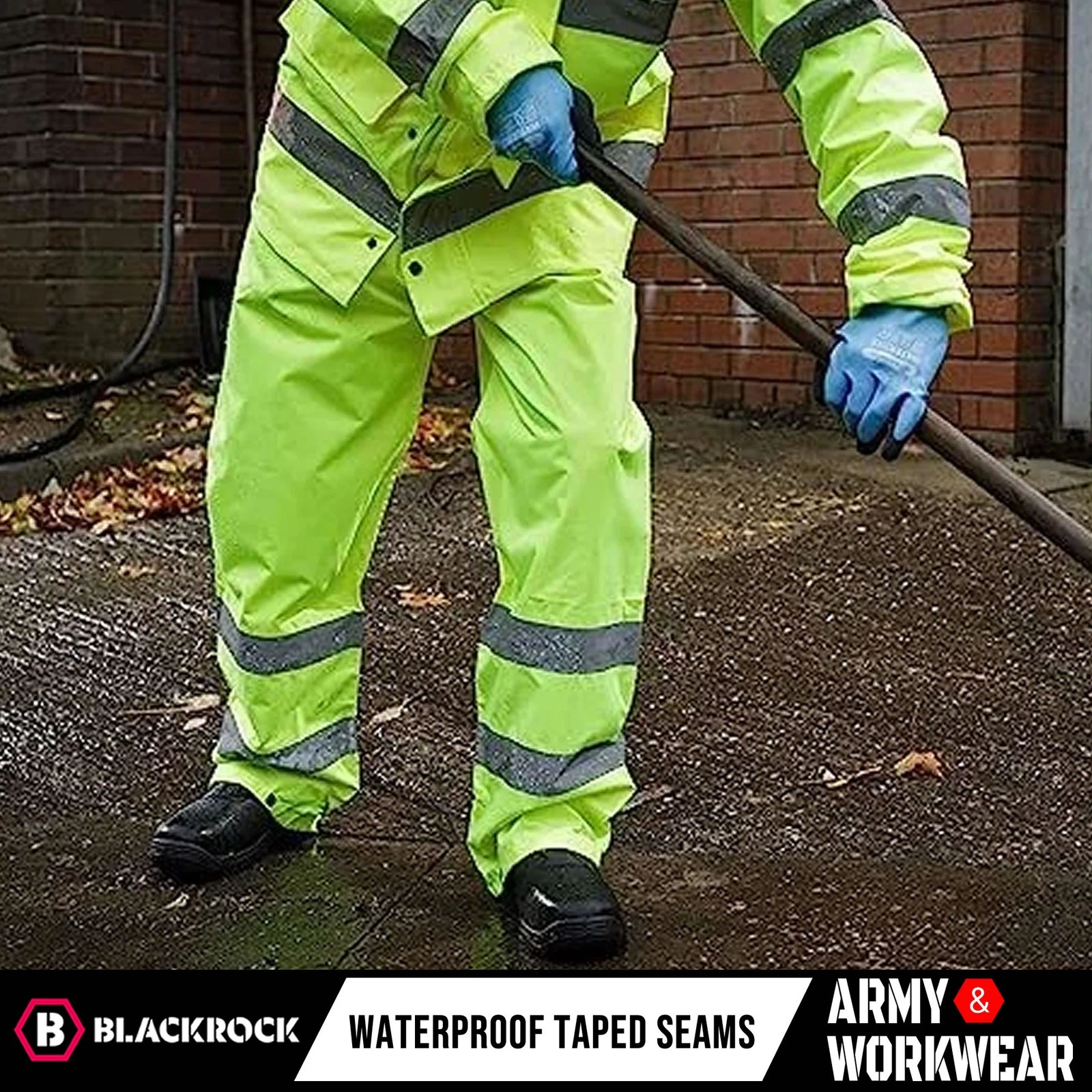 Blackrock Hi-Vis Orange Waterproof Over Trousers, Fully EN Certified Waterproof