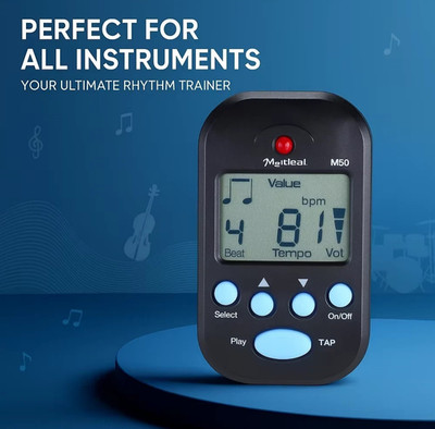Black Portable LCD Digital Mini Metronome Beat Tempo Electric Guitar Accessories