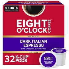 Eight O'Clock Coffee Dark Italian Roast K Cup Pods 32 Count Kosher free shipping
