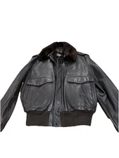 Schott NYC A-2 Leather Flight Jacket Size 44 (Removable Liner and Fur Collar)