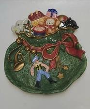 Vintage Fitz and Floyd "Santa's Sack" Toyland Decorative Plate 1995, Christmas 