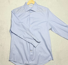 MINT Suitsupply Traveller Shirt Mens 16 41 Slim Sky Blue Gingham Medium to Large
