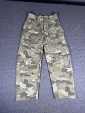 Pilcro Pants Womens 25 Camo Cargo Utility Straight Leg Button Fly Stretch Twill