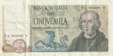 i-001466 Italy 5000 Lire 1977  VF