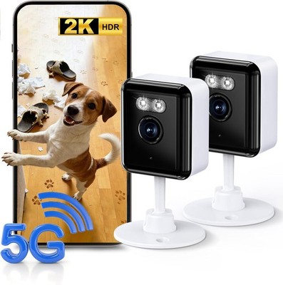 2K Indoor (2-Pack), Dual-Band 2.4/5GHz WiFi Pet & Baby Monitor, AI Event Dete...