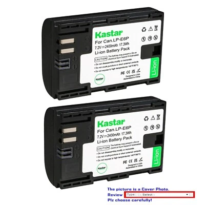 Kastar LP-E6P Battery Replacement for Canon EOS R5 Mark II Mirrorless Camera
