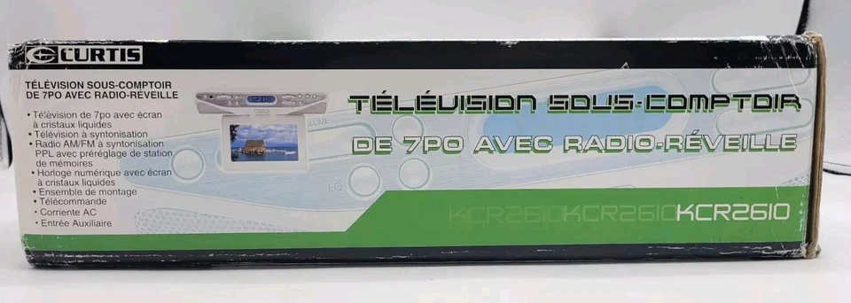 Curtis KCR2610 Undercounter/Under Cabinet 7-Inch TV Clock Radio, White - Image 4 of 4