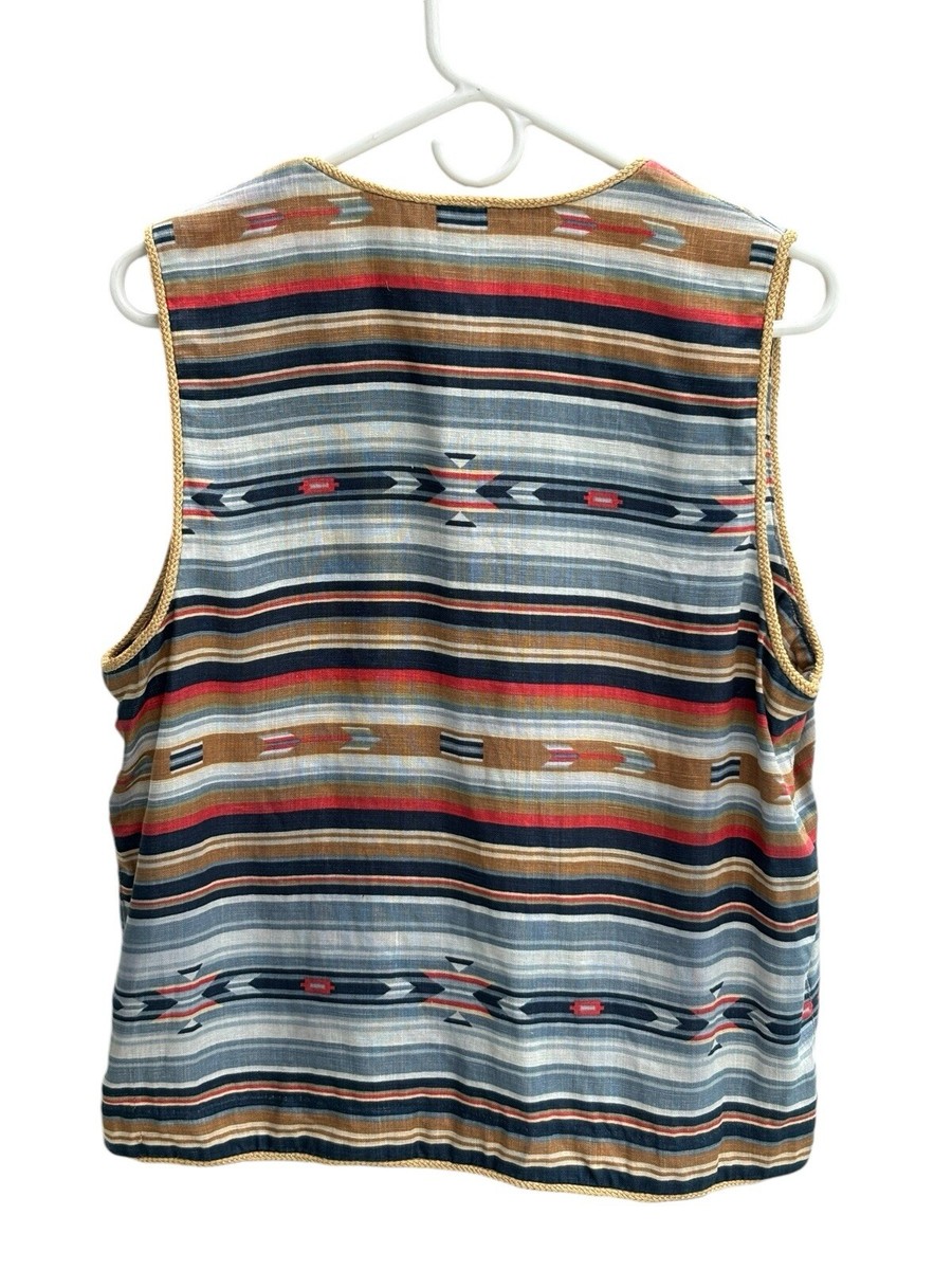 Vtg Jones NY Sport Linen Southwestern Navajo Tribal Aztec