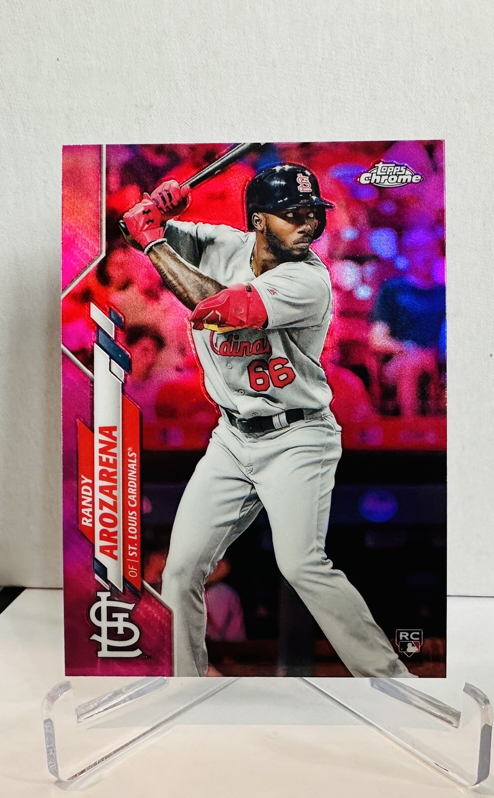 Randy Arozarena 2020 Topps Chrome Pink Refractor RC Rookie Rays #49