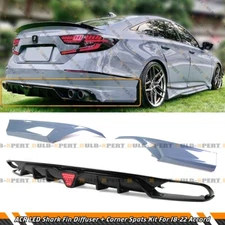 ACR BLACK LED REAR DIFFUSER+ SONIC GRAY PEARL SIDE CORNER SPAT FOR 18-22 ACCORD