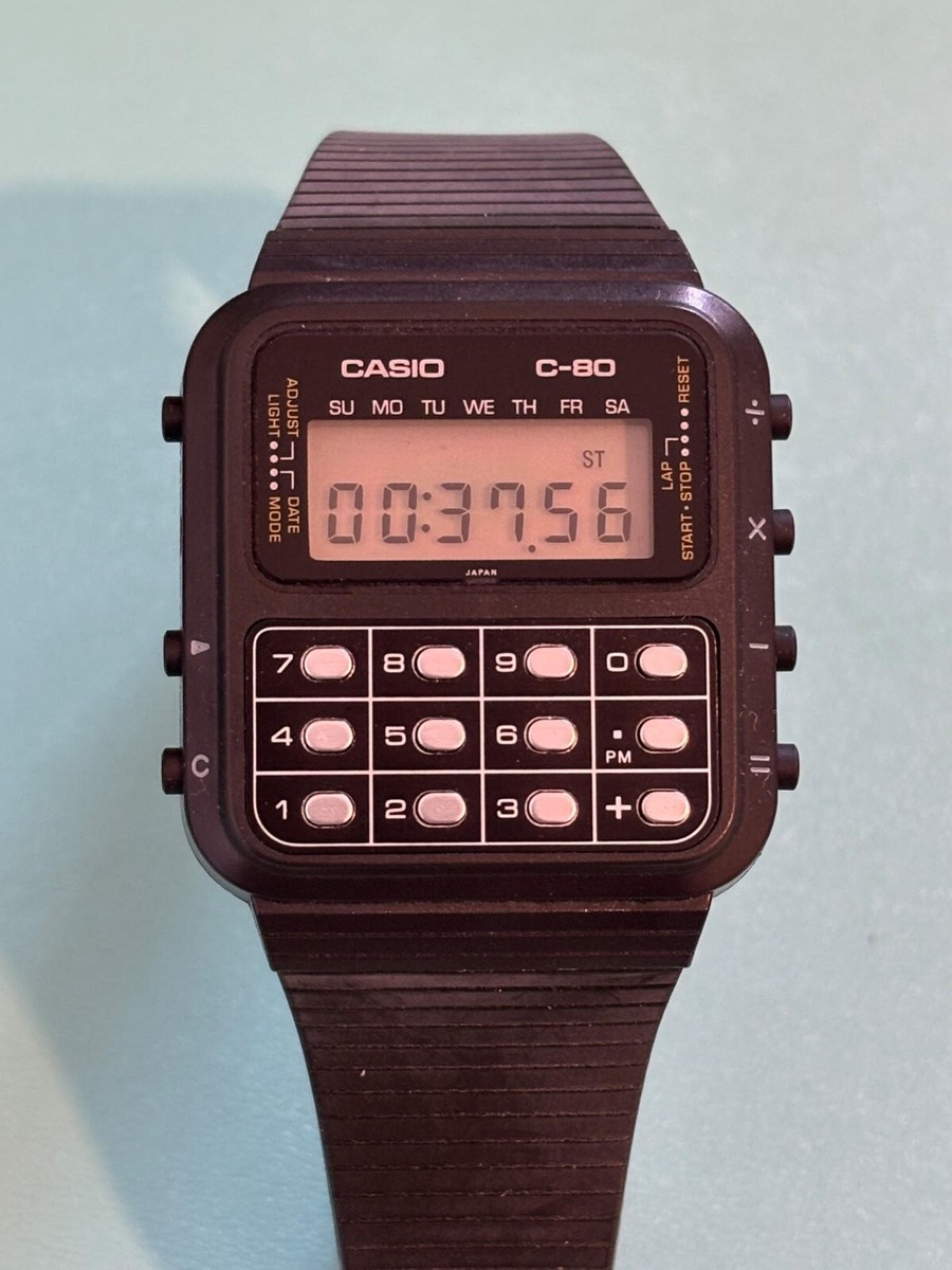 RARE] Vintage Casio C-80 Digital Calculator Watch JAPAN [NOS