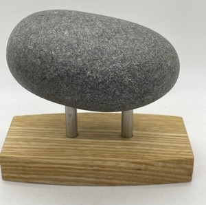 SEA STONES Wall Hook Gray Granite stone wood *PRE-OWNED**