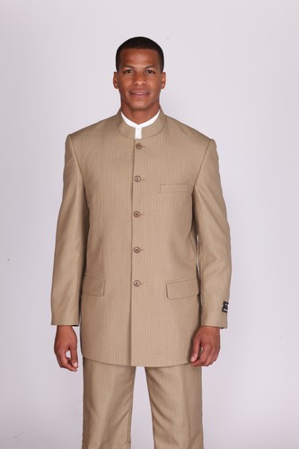 Herren Fünf Knöpfe Biegekragen Streifen Mode Anzug Drei Farben 925H - Bild 1 von 8