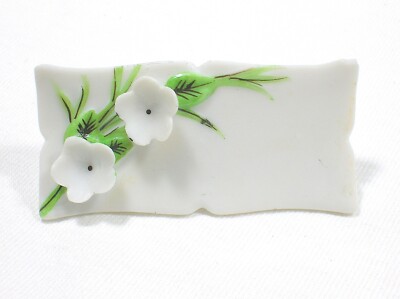 LE FLEUR HAND PAINTED PORCELAIN NAMEPLATE FLOWER DECORATION - MORE THEN 1 AVAIL.